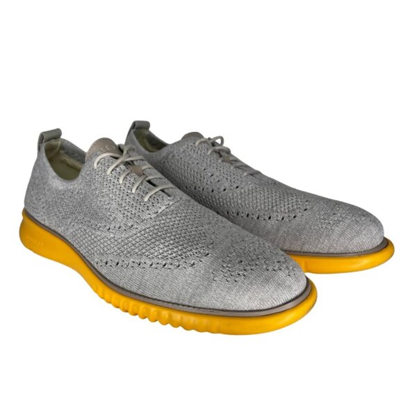 Cole Haan ZERØGRAND Stitchlite Wingtip Oxford Grey Neon Yellow Techwear 11.5 main image 5
